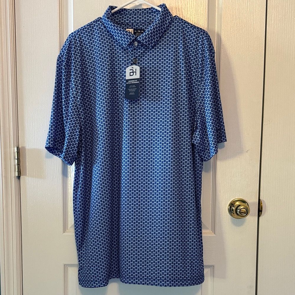 Hogan Navy Patterned Casual Button-Down Shirt - image 1